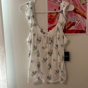 Lucky brand ruffled sleeve tank top